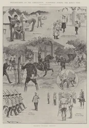 Preliminaries to the Coronation, Aldershot During the King